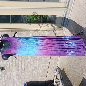 Jayli Rayon Tank Long Dress S- Tie Dyed , Ombre Hippie/Boho, Ptp=18", L=48"